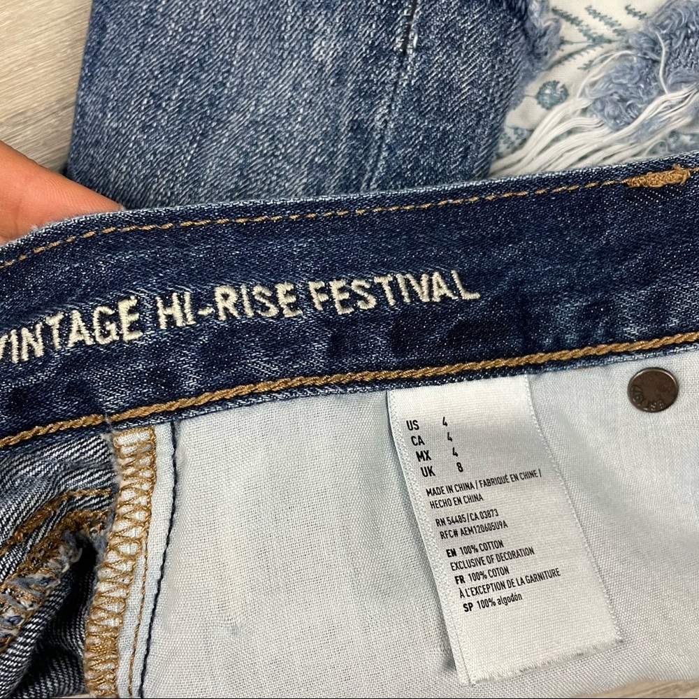 American Eagle Festival High Rise Embroidered Shorts Distressed - Picture 7 of 7